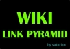 create Wiki Link Pyramid with 9090 Wiki links as Tier 2 and 500 Wiki backlinks as Tier 1 with U/L keywords and Lindexing for wiki links