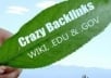 create 200 HIGH PR contextual GOV and EDU WIKI backlinks