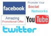 provide 1200+ Facebook Fan Page Likes, 50 Youtube Channel Subscribers, 50 Youtube Video Likes and 100 Twitter Followers