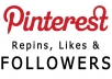 Provide 4,000+ Pinterest Likes for your Photo - Repins & Followers w/ "extras"