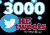 give you 3000+ Twitter Retweets Within 24 hours without any admin access