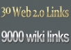 make a supreme link pyramid of 9200 wikis as tier2 and 30 web20 as tier1 