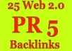 create 25 Penguin Safe PR5 High Authority Backlinks To Your Website Blog Or Youtube Video just
