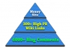 create a Super Link Pyramid with 300 High PR Wiki Links Plus 6000 Blog Comments to them 