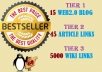 provide Google  Penguin safe  60 High pr 3Tier SEO Link wheel with 1000 Media wiki backlinks