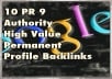 Manually create 15 Backlinks from PR9 Authority Sites,Permanent, Dofollow,Panda Proofed ! SEO!