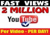 give you 15000+ YouTube video views in 48 hours plus 10 to 40 likes, 10 favorites and 10 subscribers