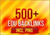 build 500+ EDU and gov backlinks for your website, for any url through blog comments