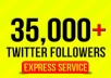 add 35,000 real looking twitter followers to your account within 24 hours