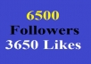get 6500 instagram followers AUTHENTIC and 3650 instagram likes to your account In 24 hour and without password
