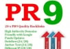 create you 20 ► PR9 backlinks from 20 different PR 9 High Authority sites [DoFollow, Anchor Text, Panda Penguin Frindly] + pinging