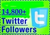 create an account with Real Looking twitter followers that is around 14800++ without your admin access