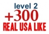 get you 300+ Real USA YouTube Likes for your vid. on not less than 15 hours,Advertise it to 10,000 Twitter Follower and 10,000 Facebook fans