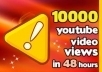 Give you 10000 youtube video views plus 30 to 70 likes, 30 custom comments,10 favorites and 20 subscribers