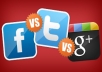 provide Manually 50 Tweets ,35 Facebook like, 20 Google Plus from high Quality well Maintained Accounts having number of Followers