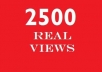 get you not less than 2500 GUARANTEED Real human youtube views