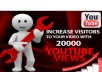 will blast Your Video with Super Fast 20,000+ Real and Safe YouTube Views along with 40+ Likes, 30 Subscribers and 10 Favorites 