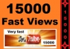 give 15000 youtube views, 20 likes 20 favorites and 15 subscribers