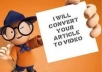 convert five text articles into video with good background music