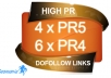 manually build 4 x PR5 and 6 x PR4 dofollow High Quality backlinks with anchor text on actual PR5 and PR4 page + submitt them to linklicious just