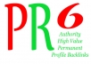 create 30 ►PR6◄ backlinks High Value Authority Profile from different PR 6 domains Panda Penguin Friendly most are DoFollow with Anchor Text 