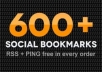 add ur website up to 600+ bookmarking sites + free PING and get index quickly + Safe with Panda and penguin Update