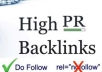 create 250+ high PR backlinks from actual PR1 to PR6 sites just