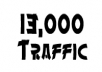 give you unique real 13,000 hits(Traffic) to your website