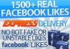 1500+ facebook Fan page likes from european countries, all real and active FB fans 
