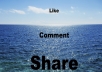Share + Comments + likes to your Faceebook fanpage photo or post