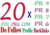 give you 50 high PR6 to PR8 backlinks + Ping with full report