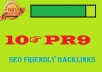 manually create 10☞PR9  High Quality SEO Friendly Backlinks from 10 Unique Pr9 Authority websites + Panda and Penguin Friendly with indexing