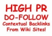 Create 20500+ CONTEXTUAL WIKI Backlinks from 7500+ Unique WIKI domains, including edu, with full live links Report