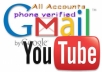 give you 15 mobile verified gmail,youtube,g+1 accounts in less than 24hours