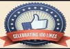 give you 70+30=100  fans likes on your face-book fan-page from real id only