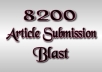 Do Article Submission Blast on over 8200 Articles Directories With Min 600 Approved Backlinks for better Ranking in google:)