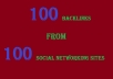 Create 100 + social networking backlinks to your website from Unique High Pr domain + Reporting