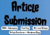 spin and Submit to 2000 Article Submission Directories and blogs, 160 Instant Backlinks, 80 Live URLs with full report