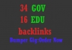 create backlinks to your website from 34 GOV 16 EDU sites and index them all improve seo