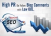 create 1000 backlinks with 200 Dofollow Backlinks 50 EDU Backlinks 50 Backlinks PR4 to PR1 and Low Obl backlinks