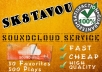 deliver 50 favorites and more than 500 plays to your soundcloud track super FAST