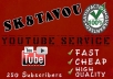 deliver 250 youtube subscribers to your channel