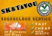 deliver 50 followers and over 500 plays to your soundcloud track