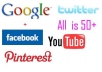 give u 50 facebook likes,50 google+1,50 pinterest followers,50twitter followers& 50 youtube likes or subscribers