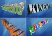 designe a 3D flash, professional, sing, personal, writing, names, stylish and etc for