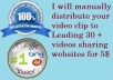 manually distribute your video clip to Leading 30 + videos sharing websites