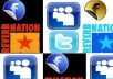 send ur message to over 460,000 followers and fans on FOUR social networks including facebook, twitter, reverbnation and myspace with proof 