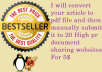transform your article to pdf file then manually submit it to 20 High pr document sharing websites
