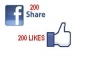 give 200 Facebook share and 200 Facebook like