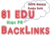 create 81 edu high pr contextual backlinks, 500 words unique article Google panda safe
